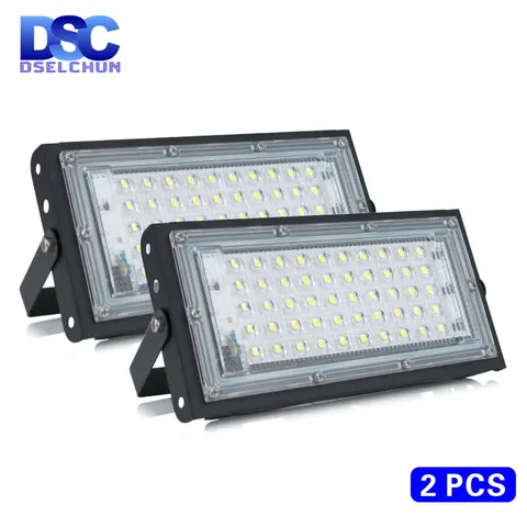 2 Pack 50W Waterproof LED Floodlights DSELCHUN