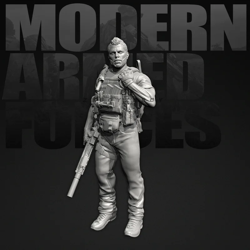 

25mm 38mm 50mm Modern Soldiers Resin Model Figure Gk Micro Miniature 3d Printed White Model Toy Unassembled And Unpainted Kit