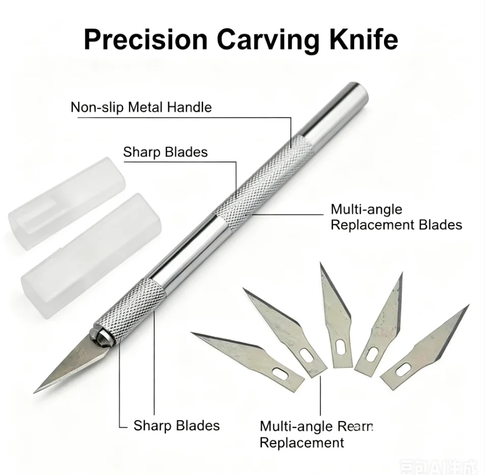 DIY Aluminum Alloy Hand Carving Knife For Model Making Metal Knife Woodcarving Handmade Cutting Paper Carving Tools Accessories