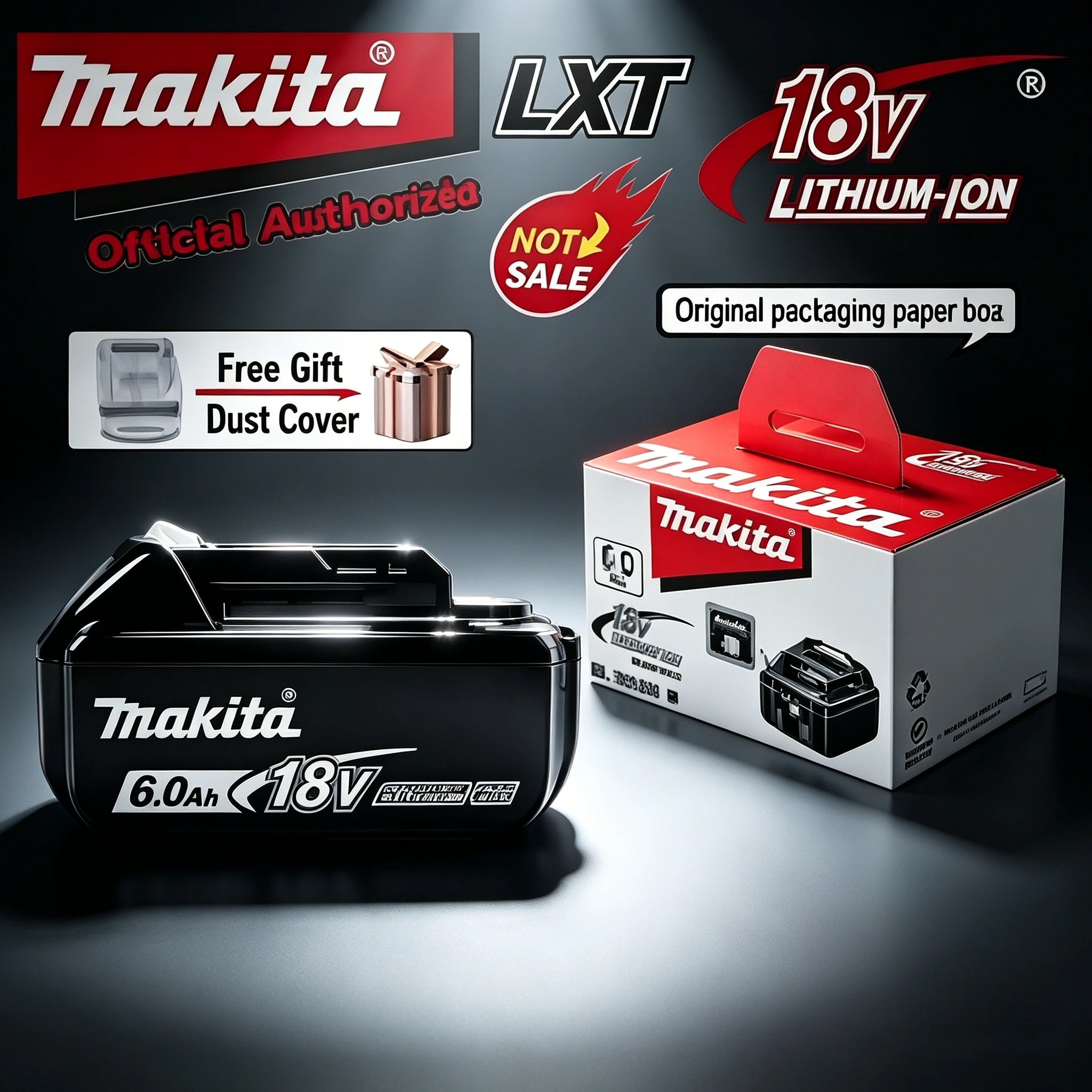 

100% Genuine Makita 18V 6Ah Lithium Ion Battery Pack Built-in BMS 18650 Rechargeable Battery for Makita 18V Power Tools