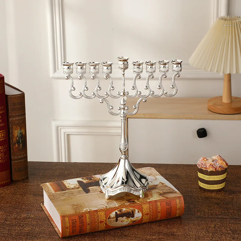 European Metal Silver/Gold Plated Candle Holders 9-Arms Stand Wedding Candlesticks Desktop Ornaments Candelabra Home Decorations