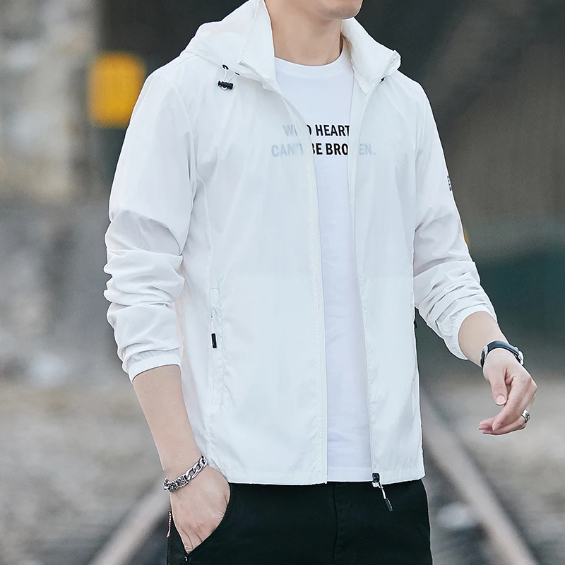 

2026 Summer New Sunscreen Clothes Men's Skin Clothes Breathable Ultra Thin Hooded Jacket Men's Outdoor Sports