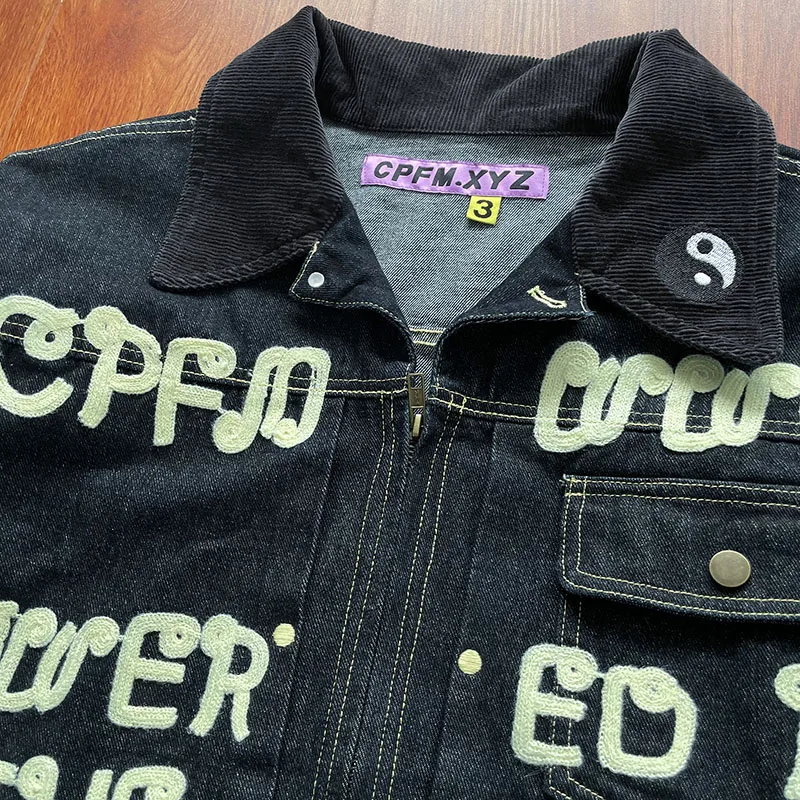 Embroidery CPFM W.W.C.D Logo Jacket Men Women CPFM.XYZ Powered By The Sun Coats High Quality Kanye West Jeans Outwear