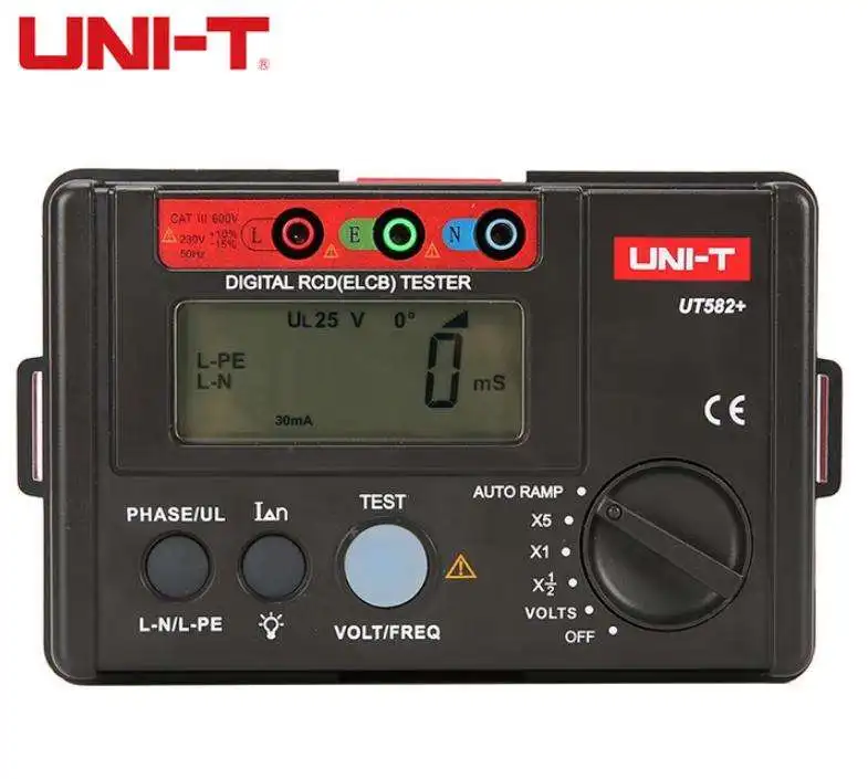 UNI-T UT582 + Digital RCD (ELCB) Tester, Automatic Slope Leakage Circuit Breaker Tester With Misoperation Buzzer L71