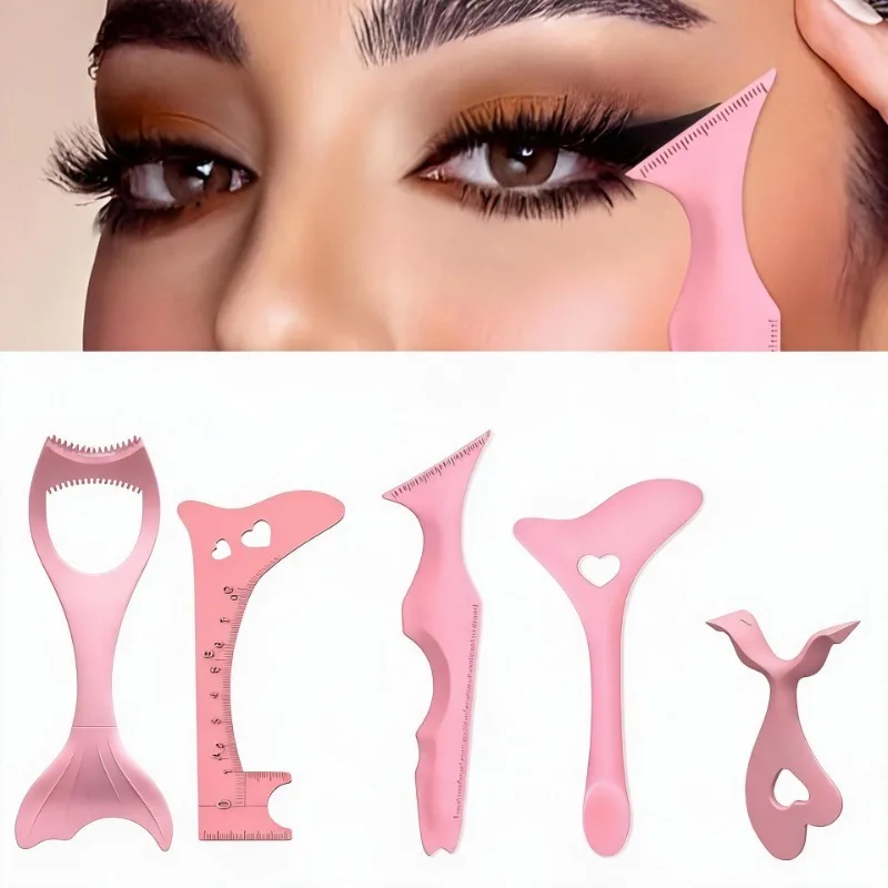 2Pcs Reusable Silicone Eyeliner Stencil Set, Winged Eye Makeup Guide & Mascara Shield Tool