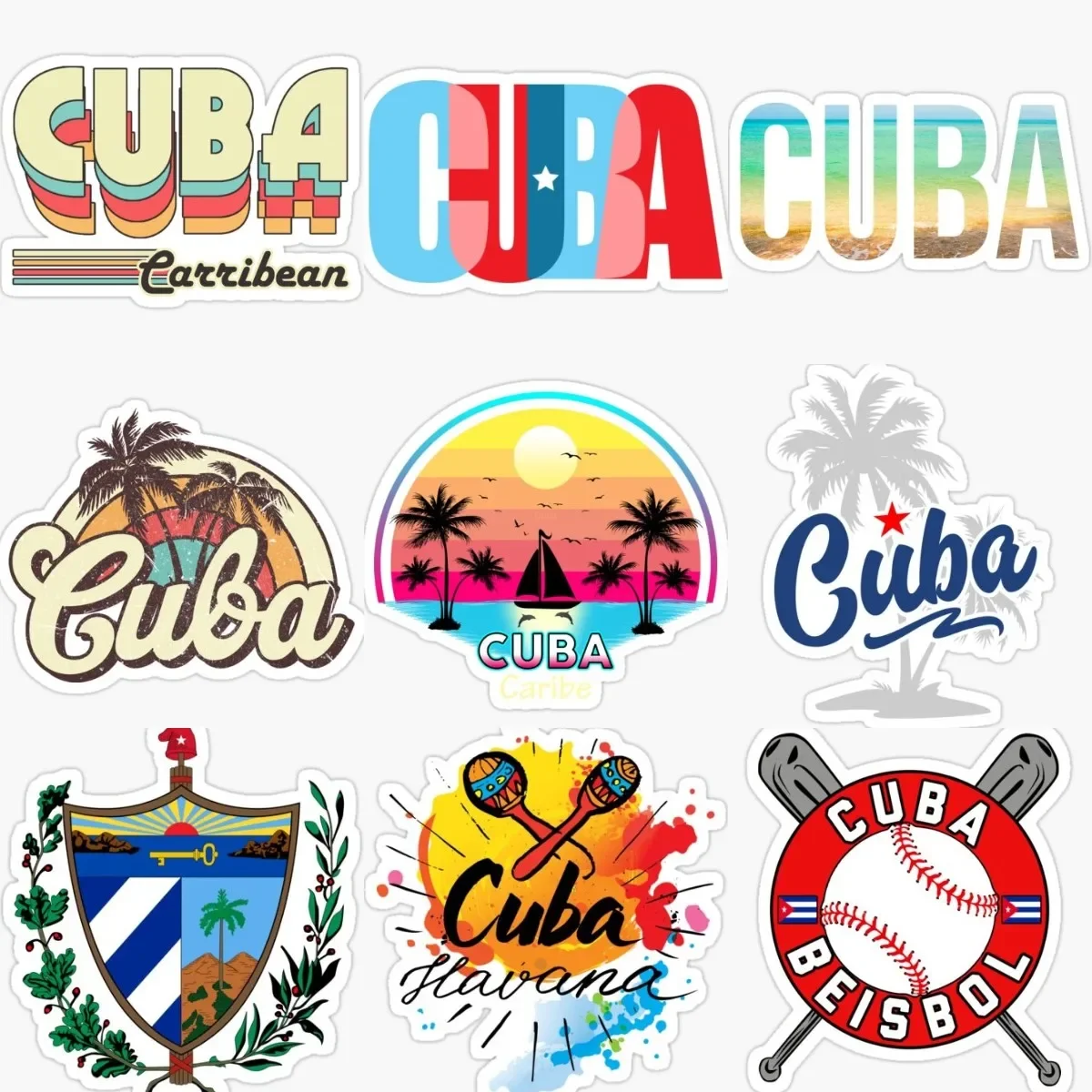 

CU Cuban Landscape Emblem Sticker Vinyl Bicycle Accessories Car Window Glass Motorcycle Glass Helmet Wall Truck Bicycle Decal