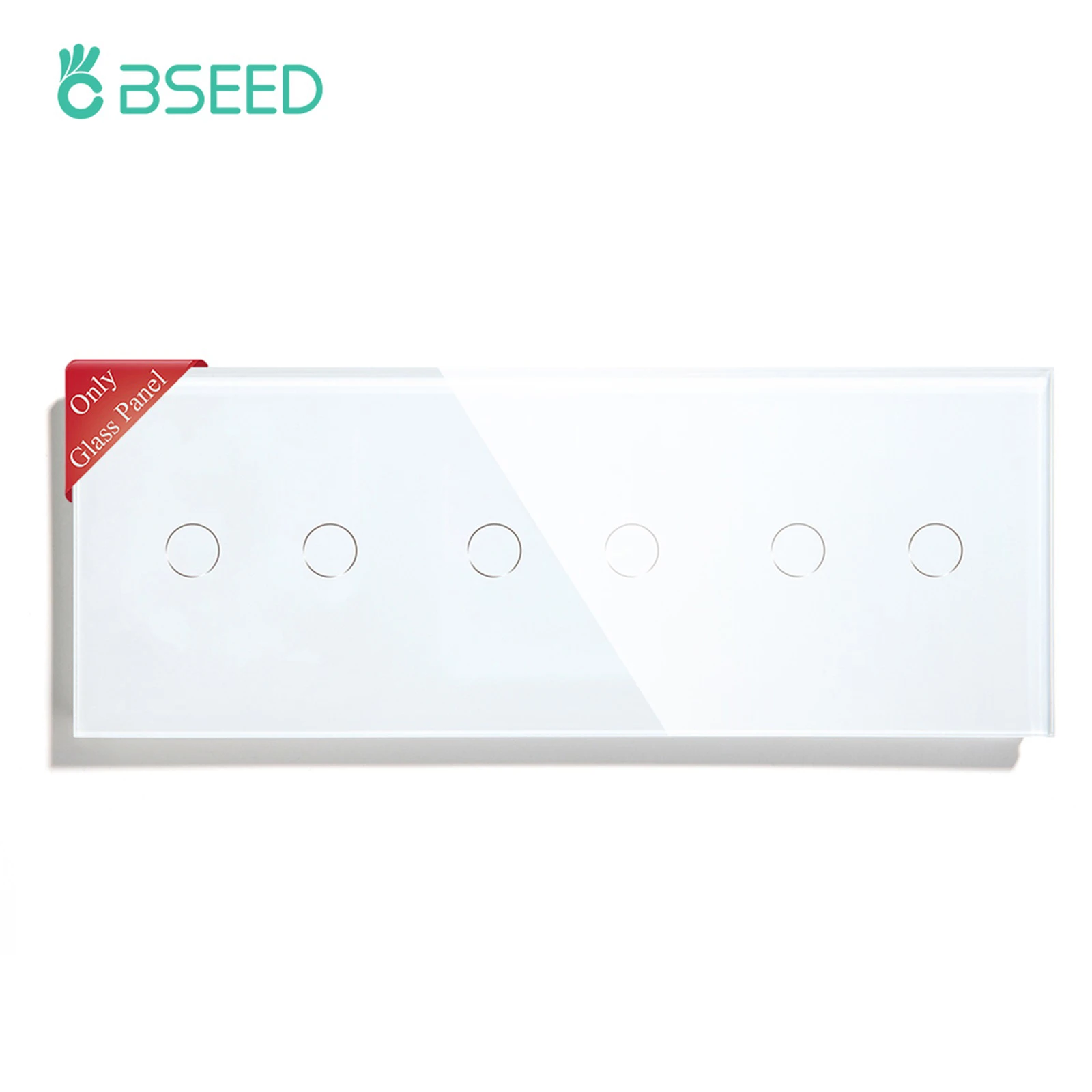 Bseed pérola vidro de cristal reino unido padrão da ue 228mm triplo painel 3/6/9 gang branco preto gloden para interruptor toque parede