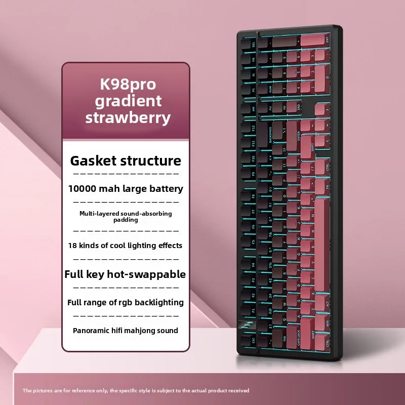 K Pro Tri-Mode Wireless Mechanical Keyboard Hot-Swap Rgb Gasket Key Custom Gaming Pbt Side-Lit Keycaps Battery