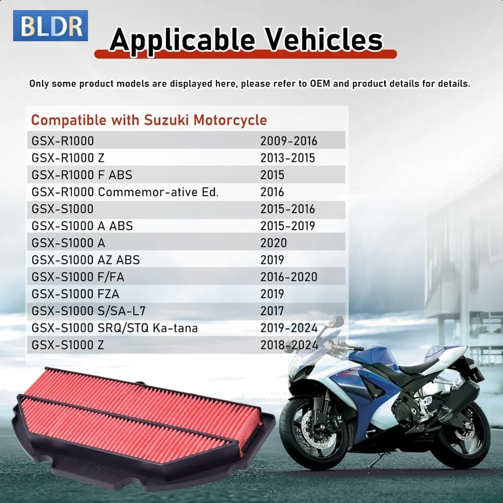3912 Air Filter for Suzuki GSXR1000 2009-2016 GSXS1000 2015-2024 GSXR 1000 2009-2016 GSXS 1000 2016-2020 GSXS1000Z 2018-2024
