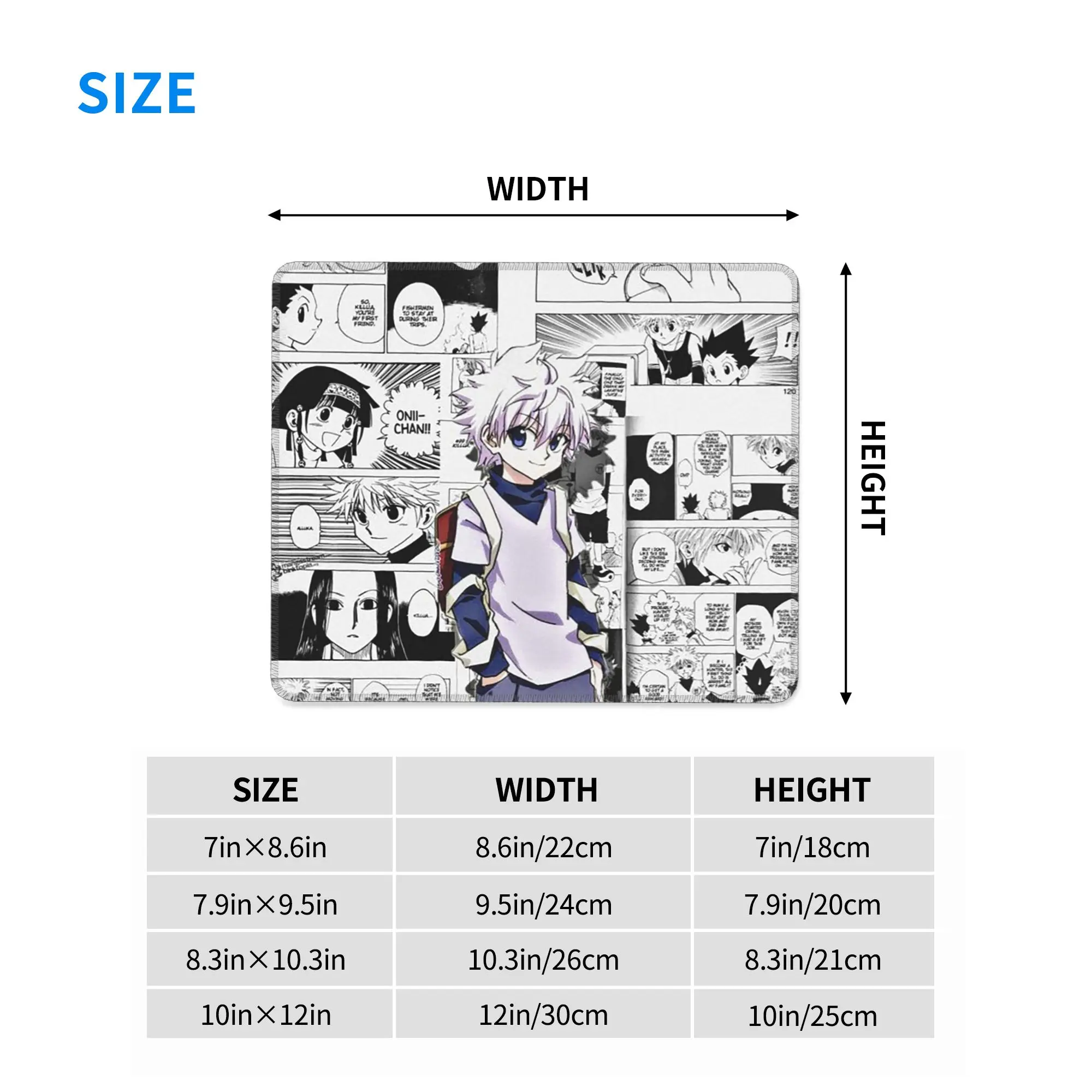 Anime HXH Hunter x Hunter Killua Zoldyck Mouse Pad Computer Keyboard Mouse Mat Gaming PC Laptop Desk Mat Accessories Table Mats