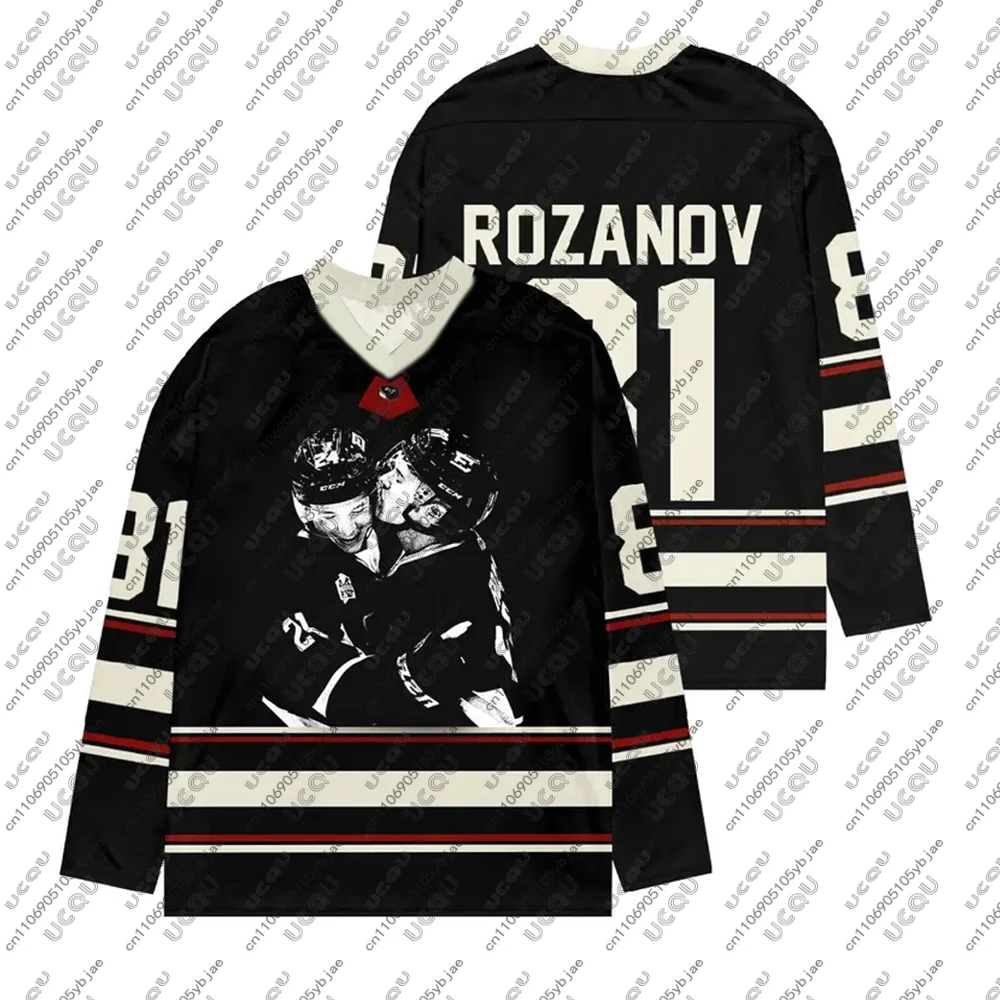 

Мужская футболка с подогревом Rivalry Ilya Rozanov 81 Top Hollanov Hudson Williams Connor Storrie Shane ROZANOV & HOLLANDER, хоккейная майка