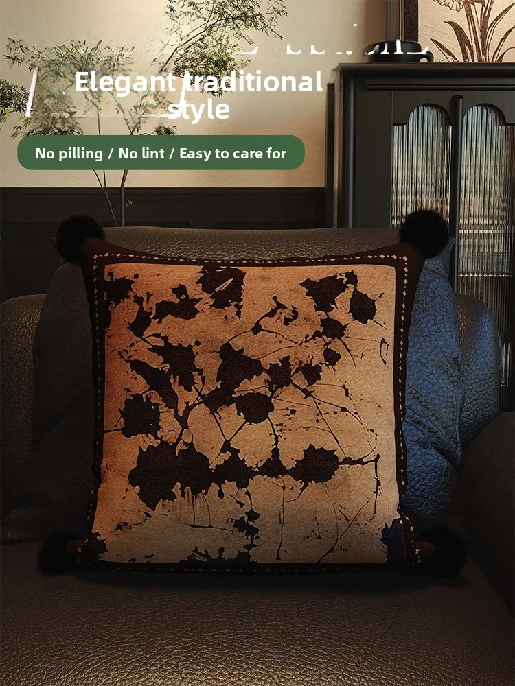 

Vintage Brown Sofa Pillow Cover Set Living Room Luxury Couch Cushion Square Polyester Fiber Children Home Bedroom Sofa Use