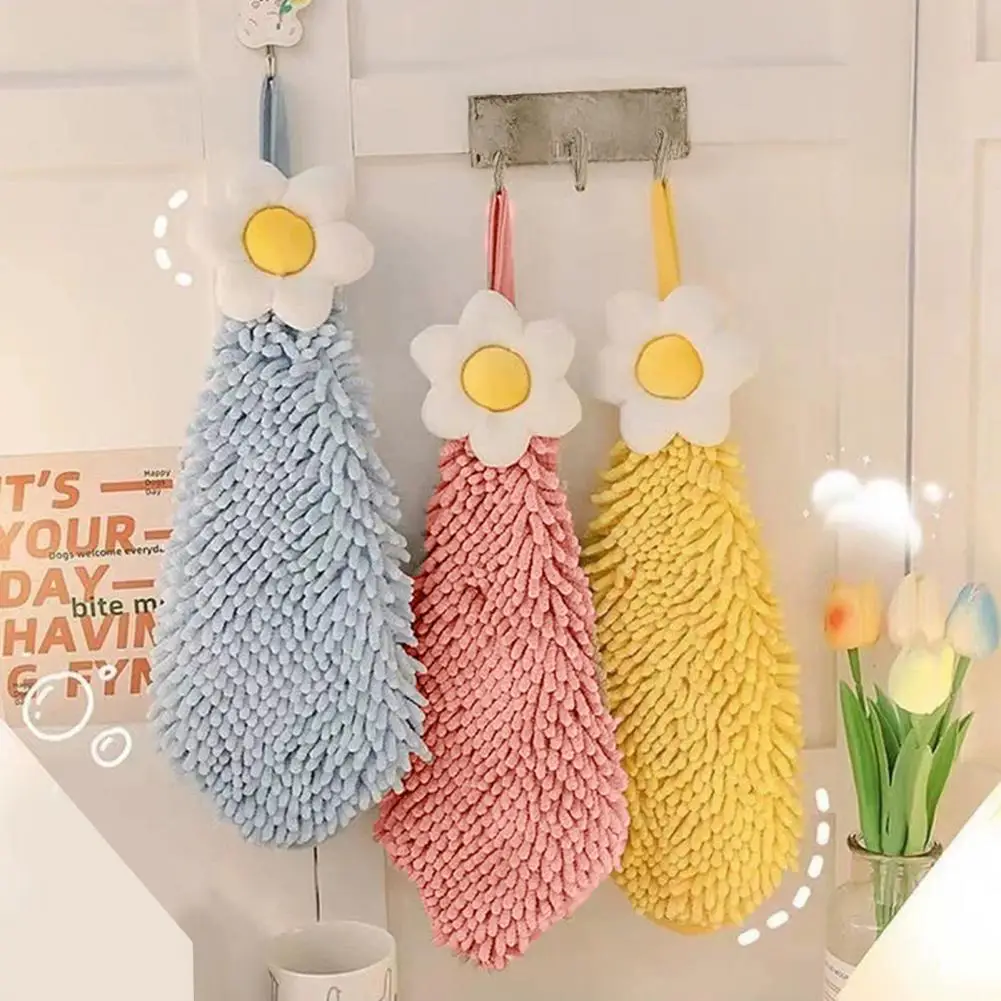 

Easy Hang Hand Towel Quick-dry Hand Towel Super Soft Hand Towels with Hanging Loop Quick-dry Absorbent Cloths for Kitchen