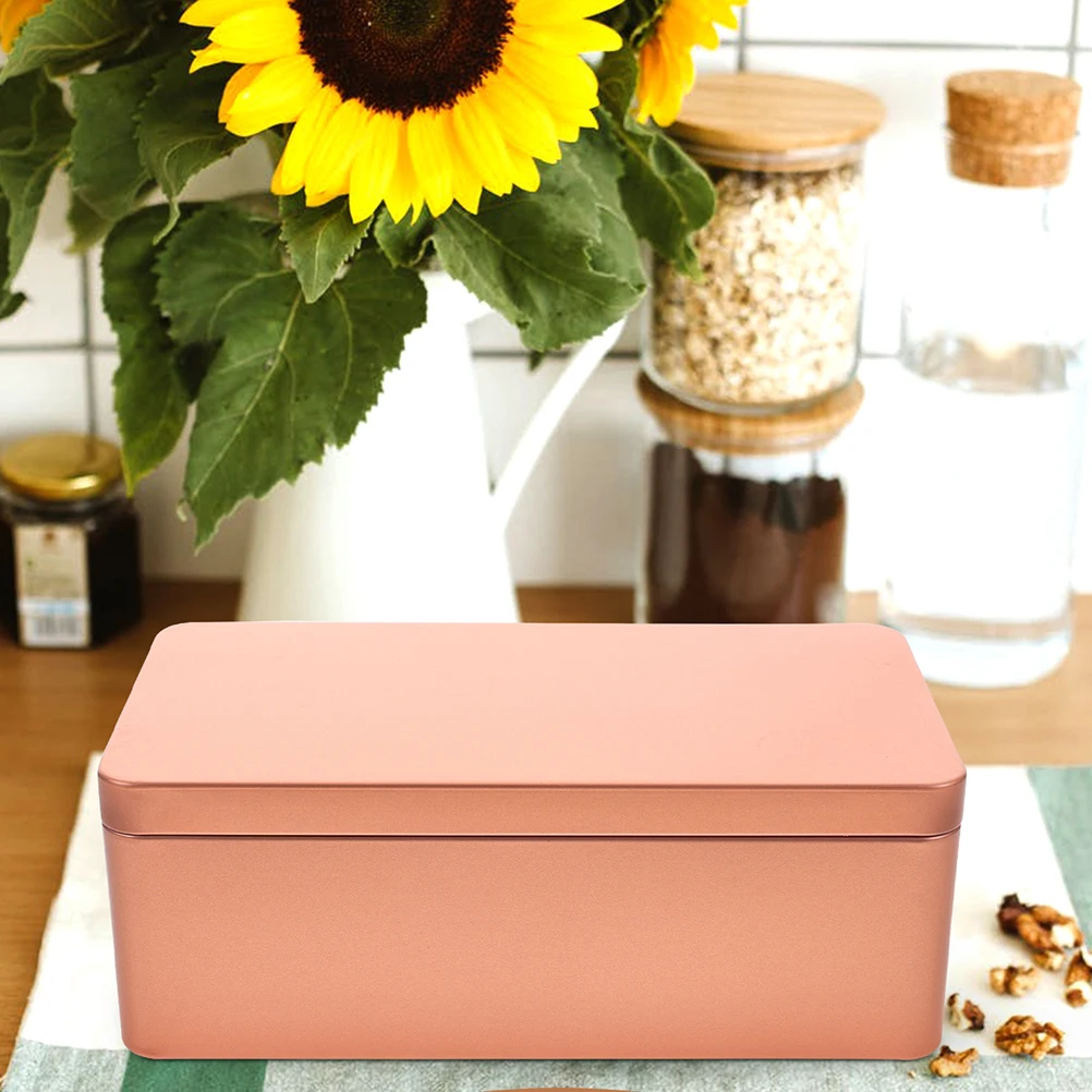 

4pcs Rectangular Tinplate Boxes Lightweight Gold Silver Storage Containers Smooth Surface Easy Clean Small Can Jars