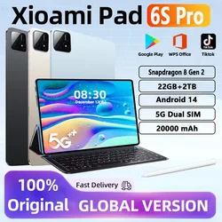 Global Version Original Pad 6S Pro Tablet 11inch HD 4K Android 14 16GB 1TB 20000mAh 5G Dual SIM Bluetooth WiFi GPS WPS Tablet PC