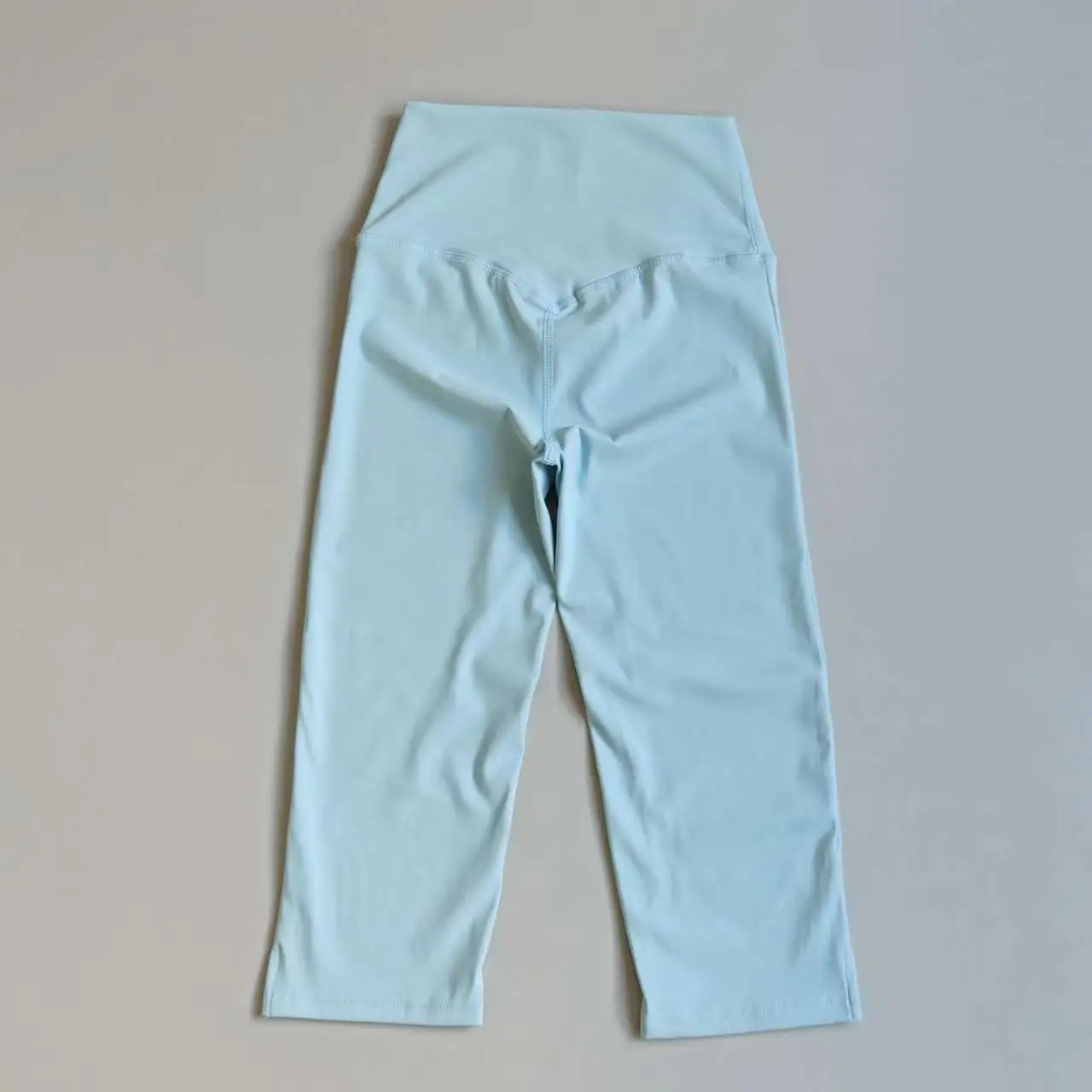 Nackte Yoga-Hose für Damen, dehnbar, hochtailliert, Hüftlift, Bauchtraining, Fitness, Supermodel-Cropped-Hose, Sport-Laufhose – Detail 4