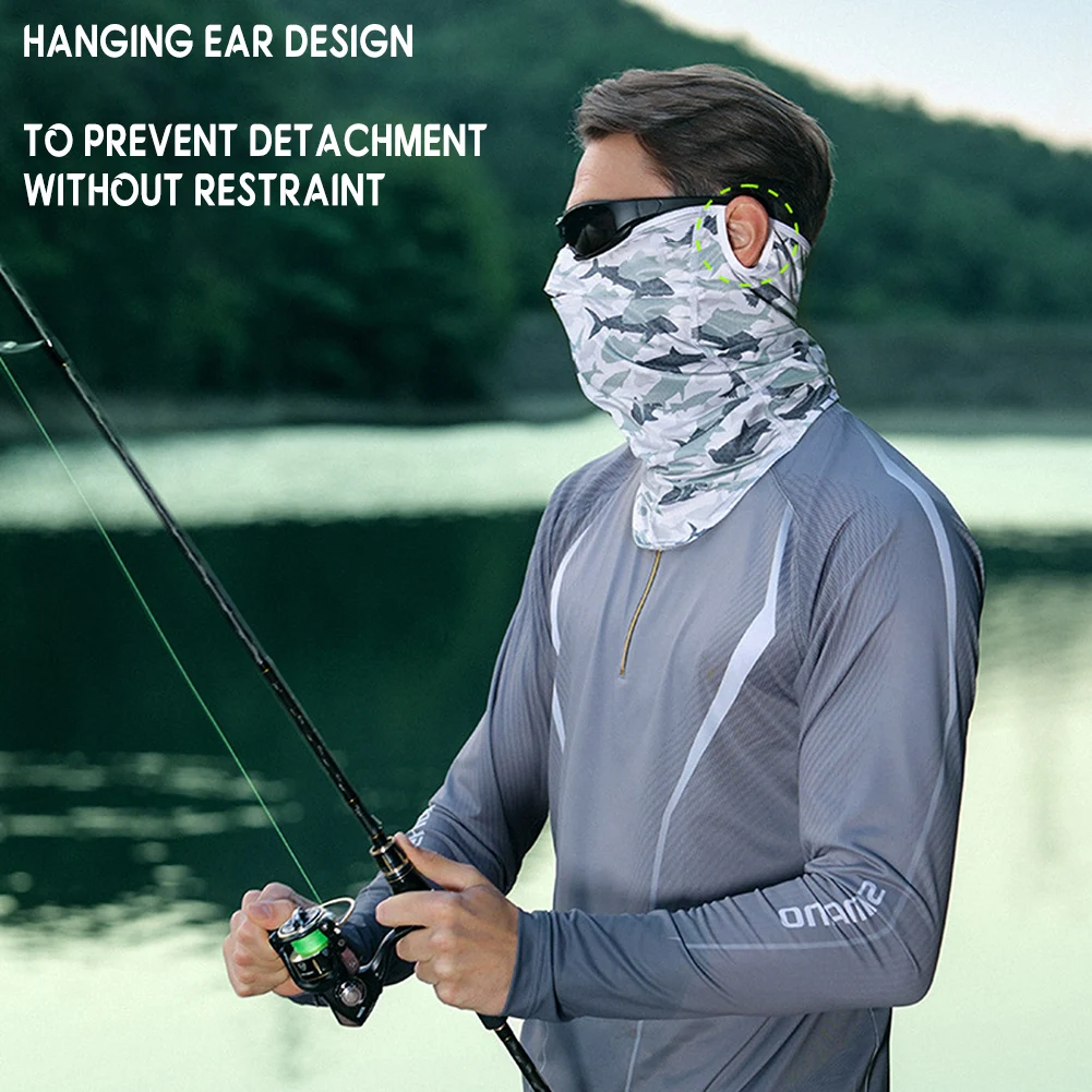 Fashion Print Sunshade Headscarf For Men Soft Breathable UV Protection Face Cover For Fishing Camping