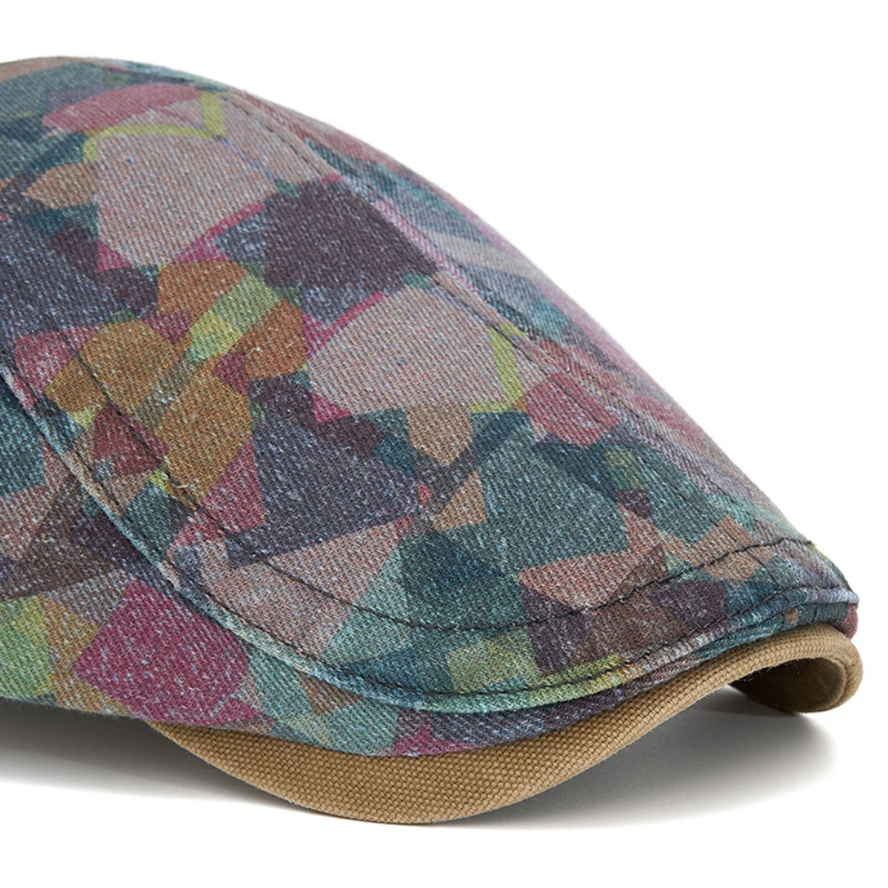 HT5060 Baskenmützen für Alle Jahreszeiten Herren Damen Vintage Künstler-Malermütze 100% Baumwolle Ivy Flat Cap Verstellbare Tarnfarben-Baskenmütze – Detail 2