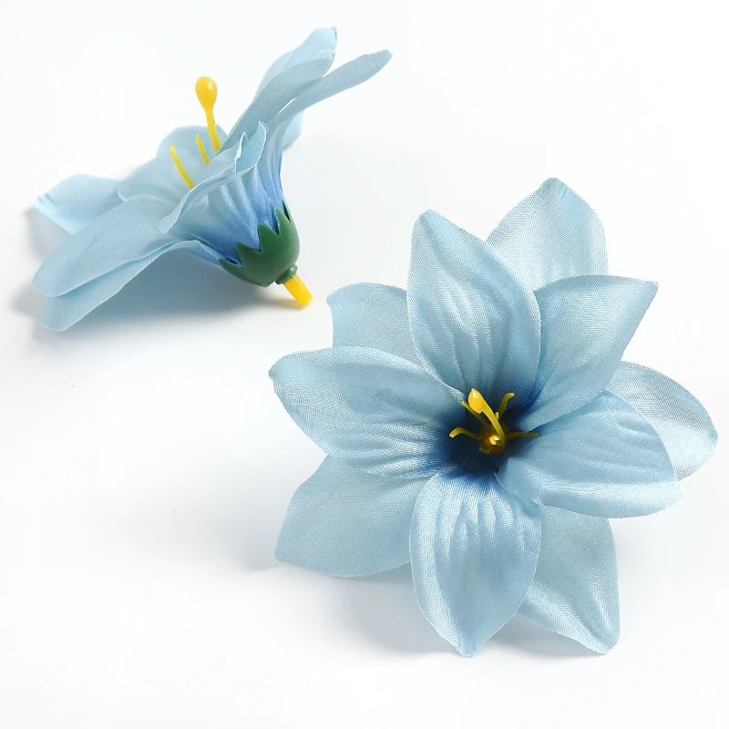 5/10pcs künstliche 9cm Seiden köpfe Blumen Hochzeit Haus Zimmer Garten Dekoration Braut Lilie DIY gefälschte Blume Sammelalbum Zubehör – Detail 10