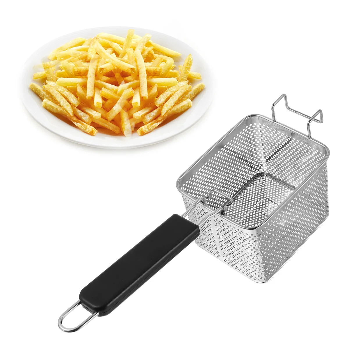 

Stainless Steel Frying Basket Mesh Strainer Fryer Filter Cooking Tools Kitchen Food Grade Material Practical French Fries