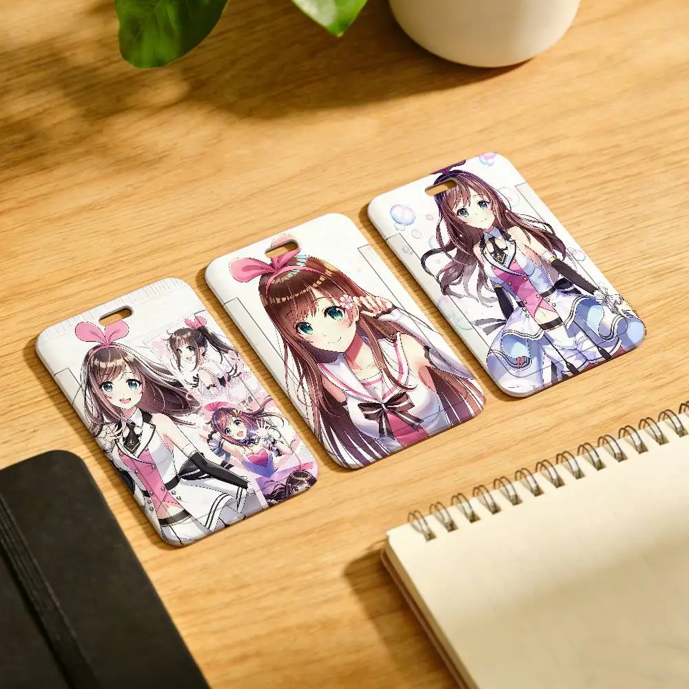 Kawaii Girl Kizuna AI Anime Holder Lanyard Card Cover Student Campus Hanging Neck Bag Card ID Card Holders Key Gifts