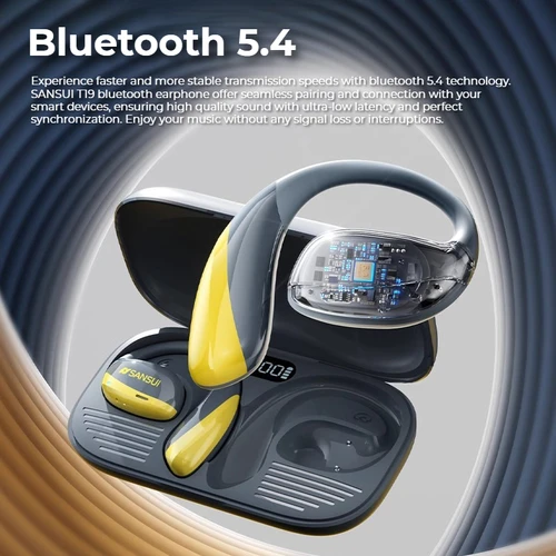 Imagen 2 del producto Sansui T19-auriculares Bluetooth 5,4 con oreja abierta, graves profundos, seguimiento de la cabeza, Audio espacial, IPX6, resistentes al agua, deportivos, OWS