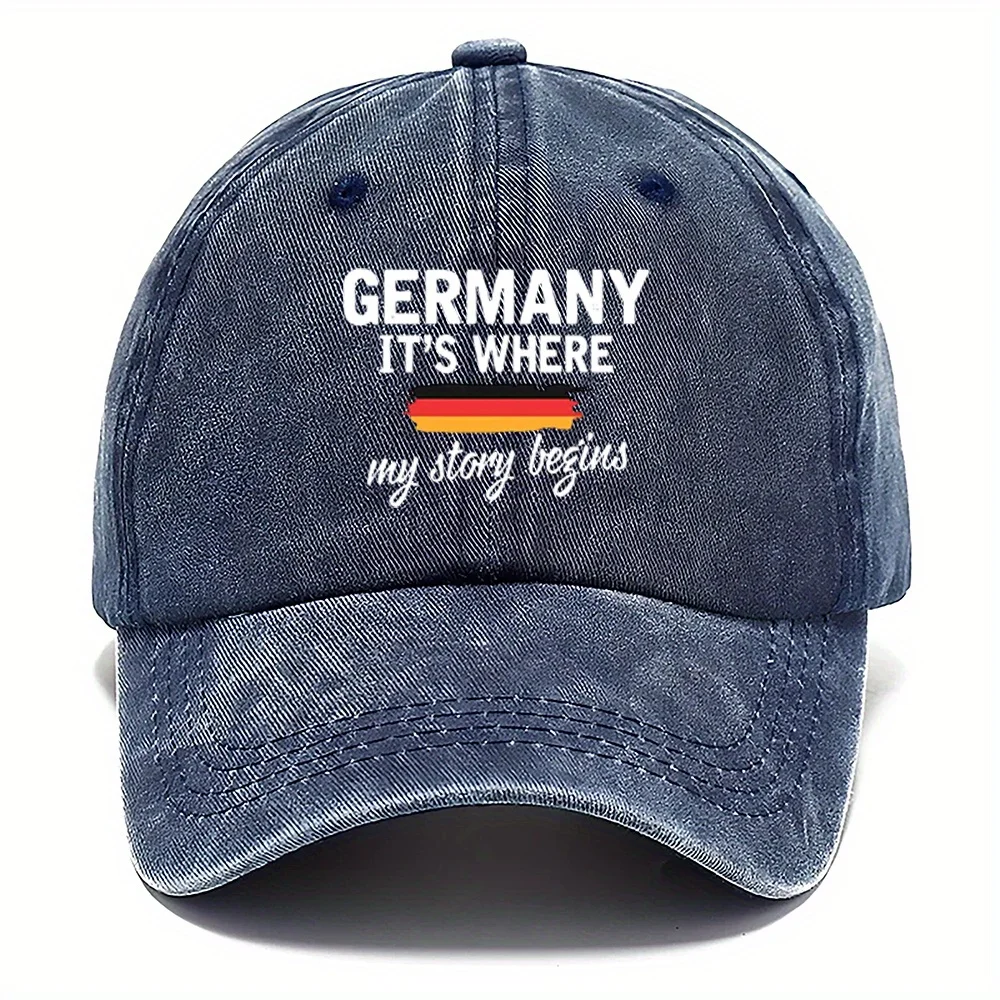 1 German-style Hat, Outdoor-style Washed Cap, DAD Hat, Baseball Cap with a Stylish Design, Multi-color Options Available, Adjust