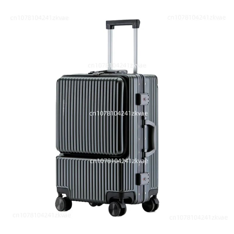 Suitcase Boarding case PC front opening 20 inch trolley case Suitcase aluminum frame dense