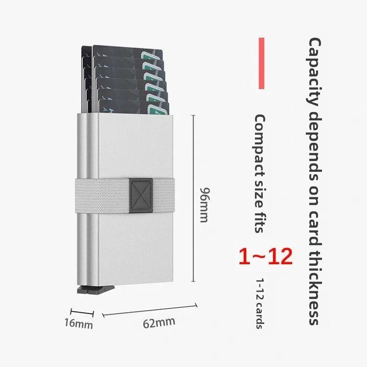 Ultra-Thin Metal Card Holder Men's Large Capacity Simple Design Women's Style Anti-Magnetic Compact Multi-Functional Wallet