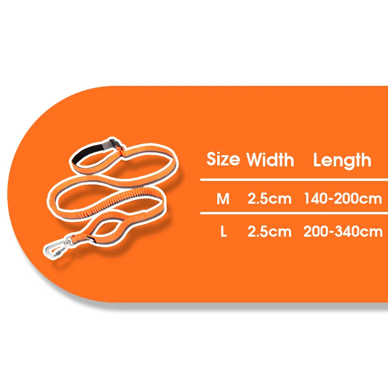 Truelove Dog Running Bungee Leash Hand-Held Waistworn Adjustable Nylon Elastic Retractable Dog Leads for Running Jogging Walking