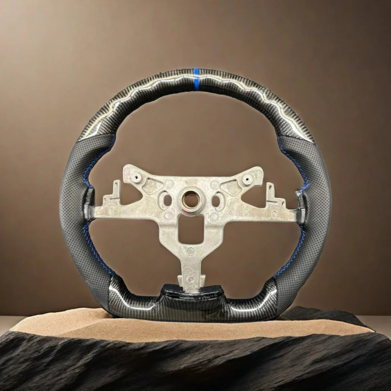 Factory Supply Smart LED Real Carbon Fiber Leather Flat Bottom Sports Steering Wheel Chevy  SS 2016-2024 Challenger 35mm