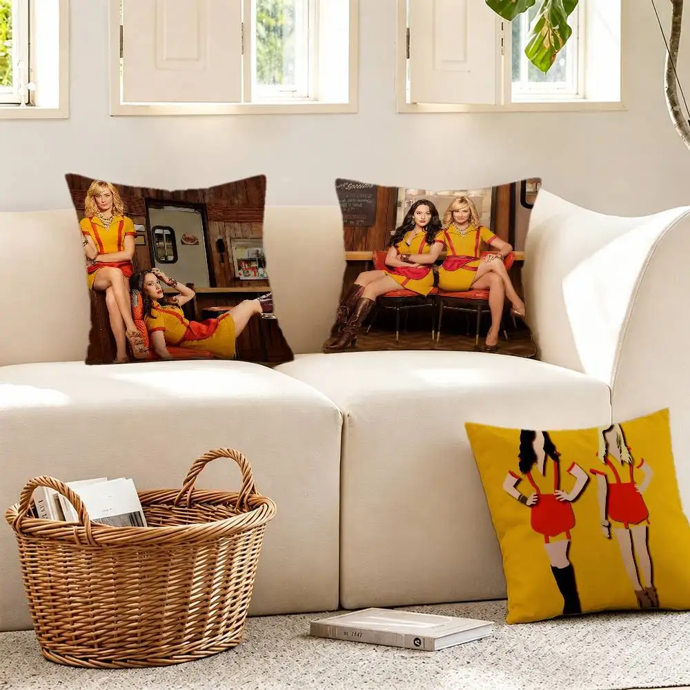 TV SHOW 2 Broke Girls Pillow Case Cushion Cover Throw Pillow Case For Car Sofa