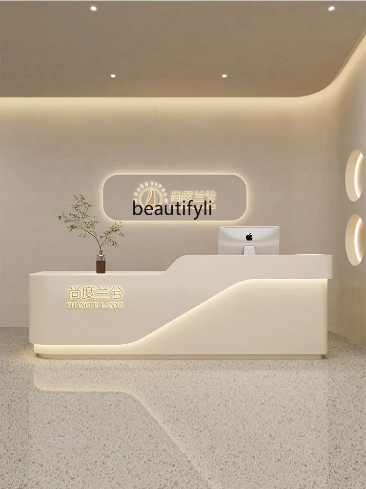 Simple Modern Clothing Store Cashier Desk Beauty Salon Barber Shop Bar Company Reception Desk Oral Clinic Reception Table