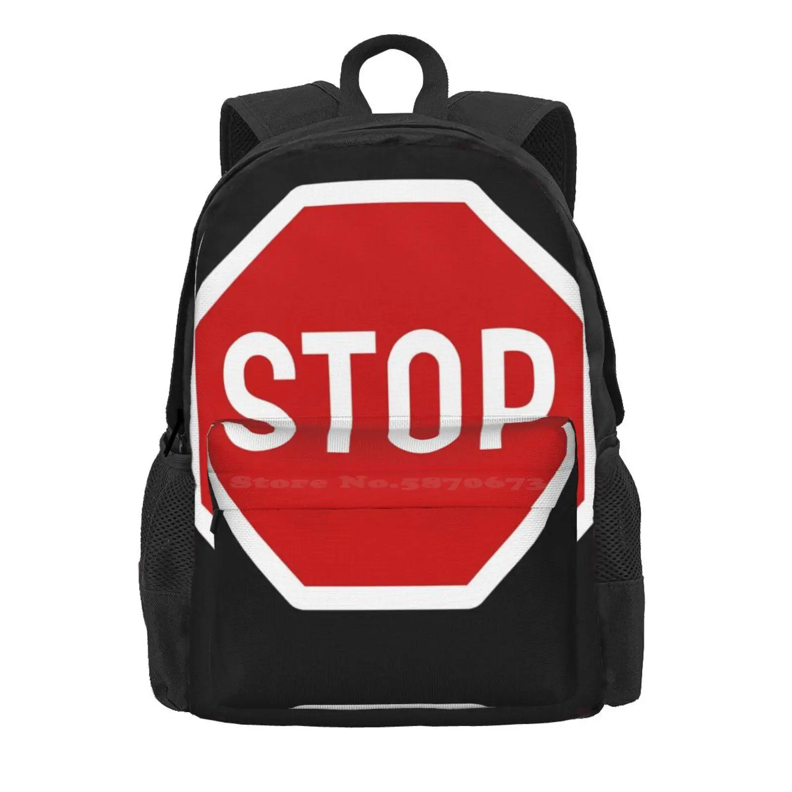 Stop Sign Hot Sale Schoolbag Backpack Fashion Bags Stop Sign Traffic Sign Cars Streets City Octagon Road Sign Red Sign Symbol