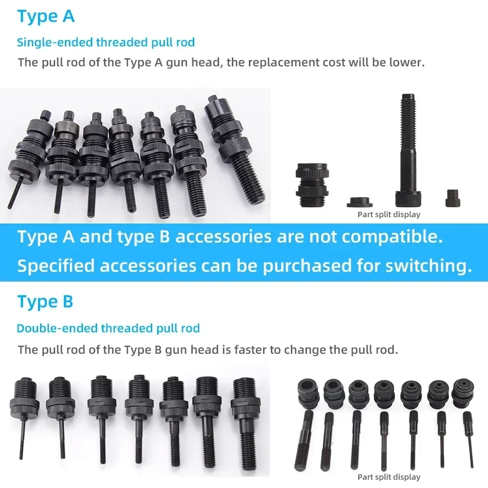 Rivet Nut Gun Pneumatic Industrial Automatic Hydraulic Pull Rivet Nut Tool M3 M4 M5 M6 M8 M10 M12