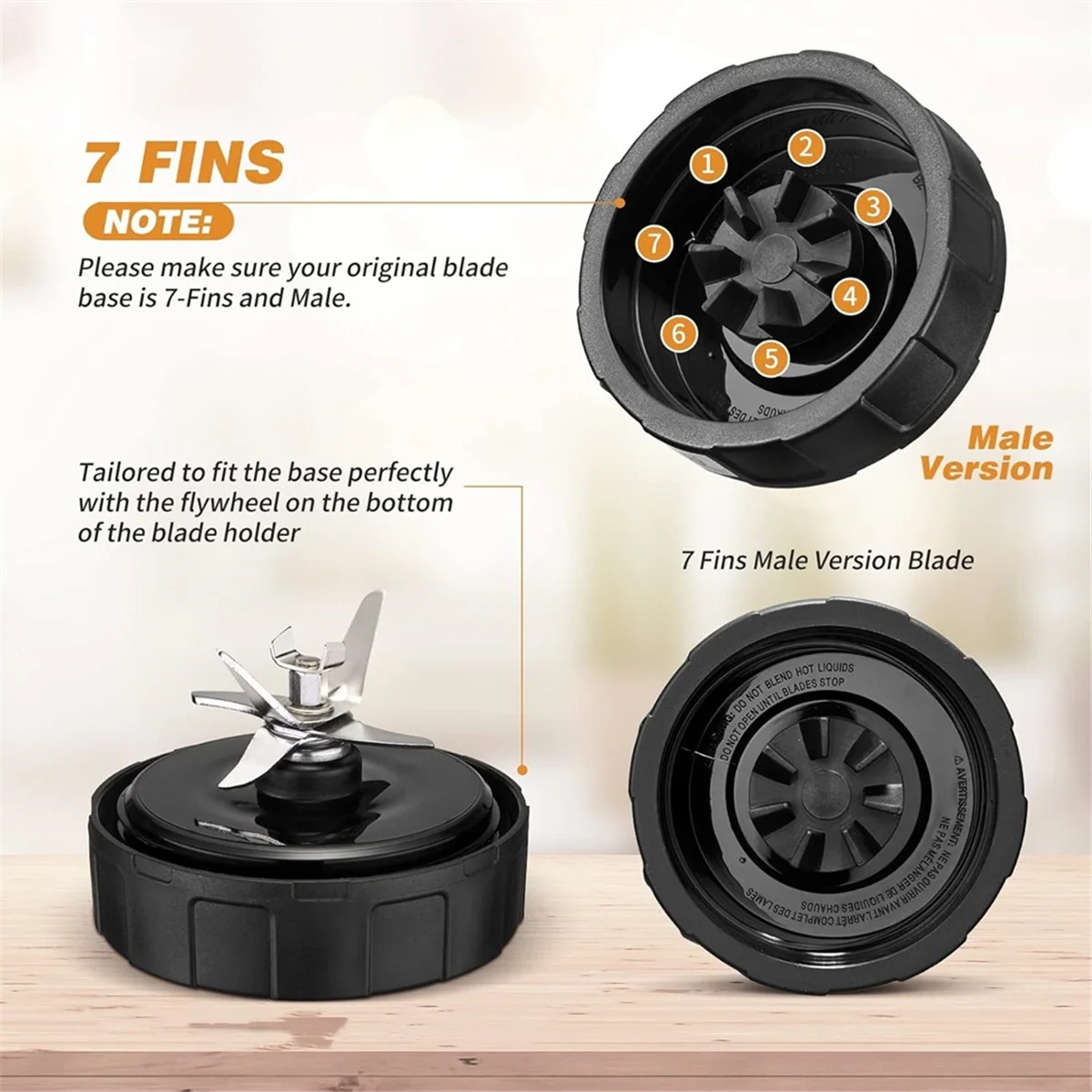 N95RBlender استبدال شفرة 7 زعانف للنينجا ، خلاط شفرة استبدال أجزاء للنينجا SS101 SS351 SS401 SS151 SS300 SS35