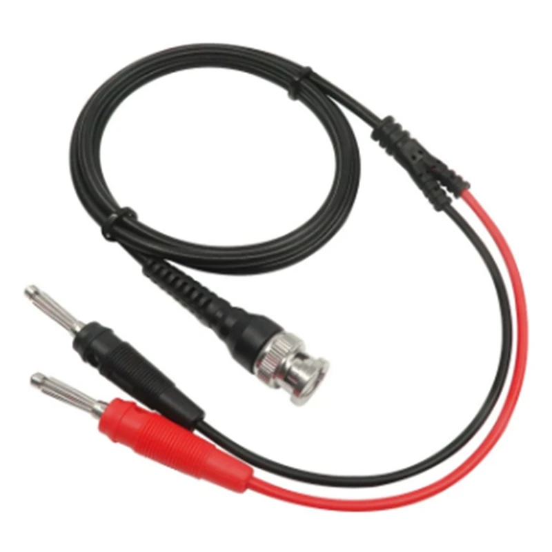 P1009 BNC To Dual 4MM Stackable Banana Plug Test Lead Probe BNC Cable For Oscilloscope Signal Generator 120CM