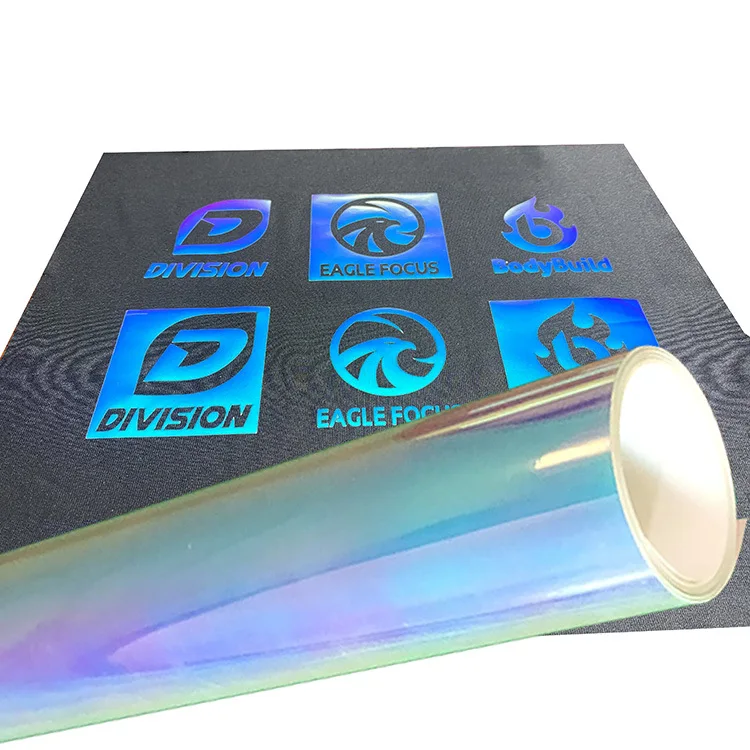 

Wholesale 12" Sticker Rolls HTV Custom Printable Holographic Rainbow Reflective Heat Transfer Vinyl For Clothing Bags