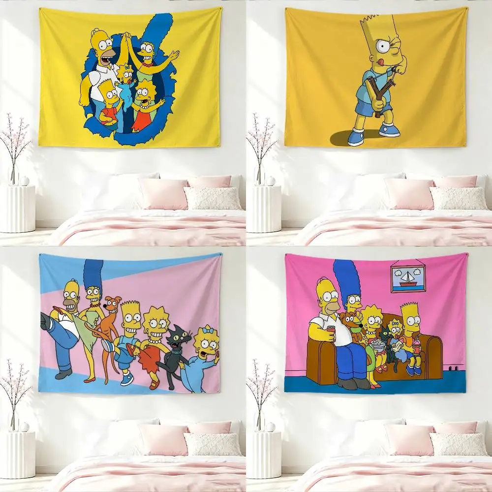 Cartoon S-Simpson-N Flag Outdoor Decorations for Bedrooms Home Decor Items Banners Tapestry