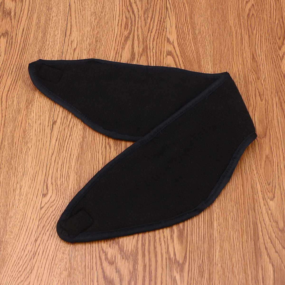 

Winter Double Layer Fleece Warm Hairband Black Elastic Headband Full Ear Coverage Ponytail Hole for Running Hiking Cycling