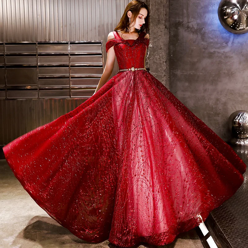 

Elegant Sparking Evening Dress Off the Shoulder Long Party Gown Spaghetti Straps A-Line abendkleid 2024 vestidos de noche
