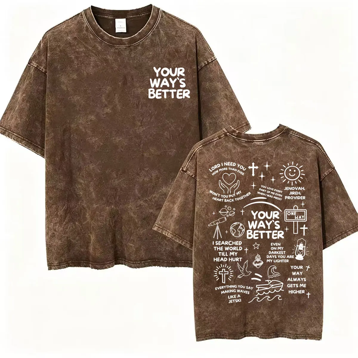 Vintage Washed Your Way Is Better Proverbs 16:9 Friends and Family Christian T Shirts Men Women Clothes Fashion Aesthetic Tshirt