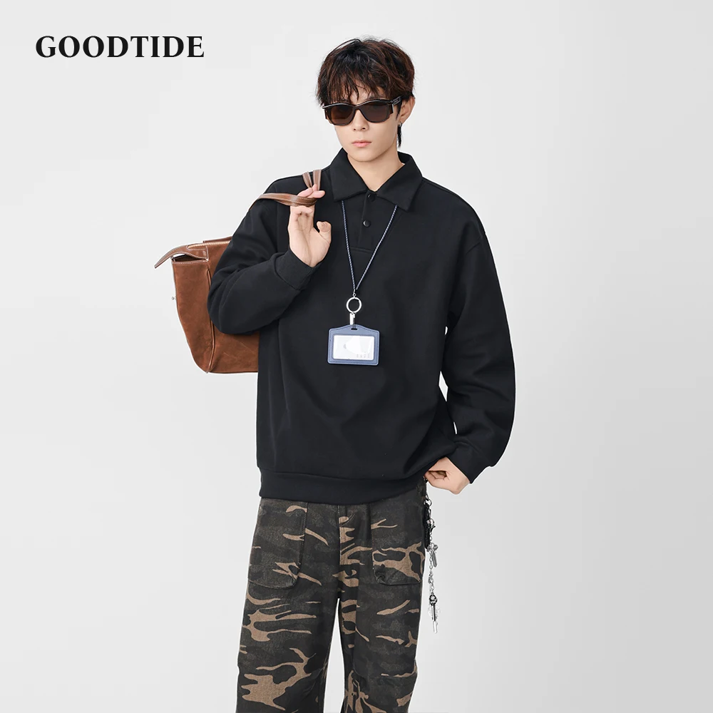 

Fashion Men's Casual Long Sleeve Polo Shirt 2025 Winter New Classic Collar Loose - Fit Design Men Hoodie Pullover Top