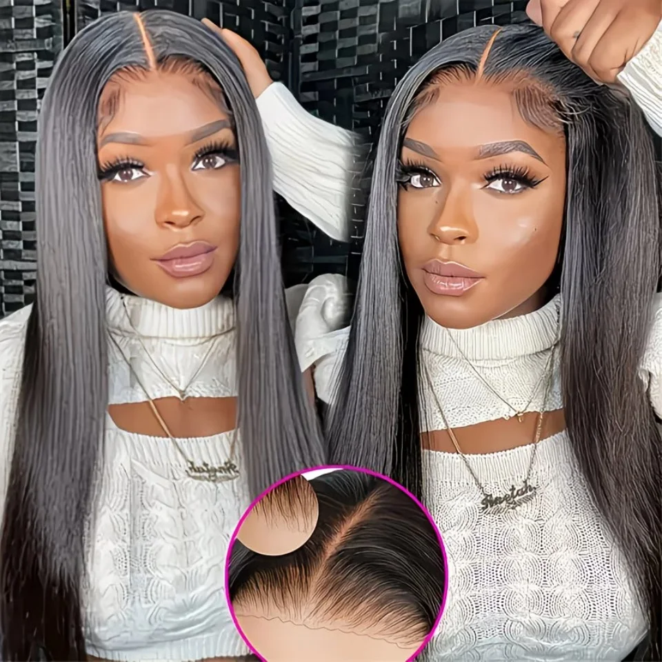 

5x5 HD Lace Closure Wigs Human Hair Pre Plucked 200% Density Straight Glueless Wigs Human Hair Ready to Wear Glueless Lace Front Wigs Human Hair for Women