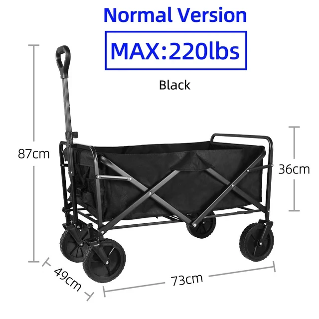 Large Weight Capacity Heavy Duty Cart/Collapsible Folding Beach Wagon 10