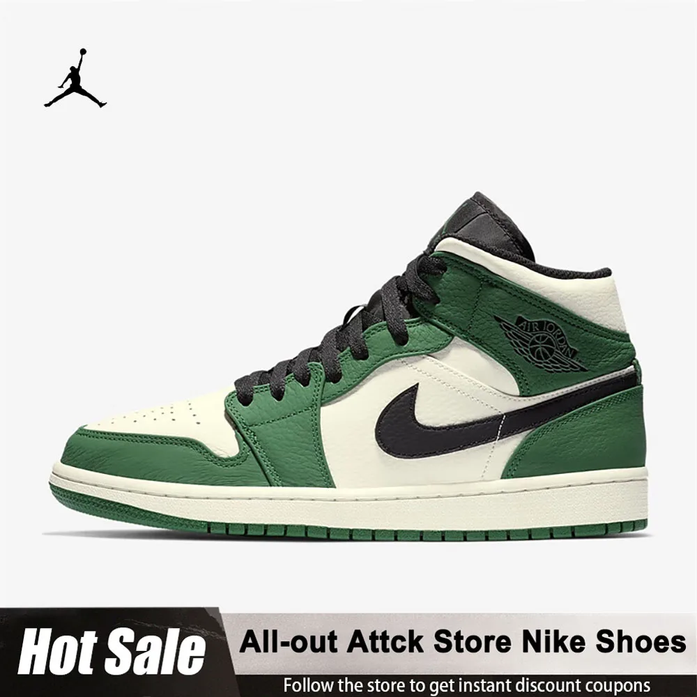 

Jordan Air Jordan 1 Mid-top Comfortable And Durable Retro Basketball Shoes For Men 852542-301 Outdoors Cushioned Sports Shoes