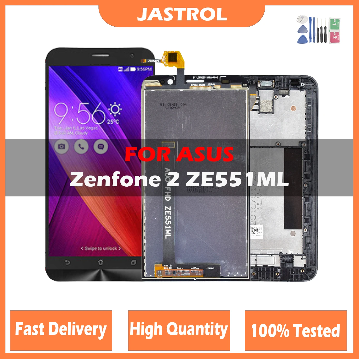 

5.5" LCD For ASUS Zenfone 2 ZE551ML LCD Display Touch Screen Digitizer Zenfone 2 ZE551ML LCD Replacement Z00AD With Frame