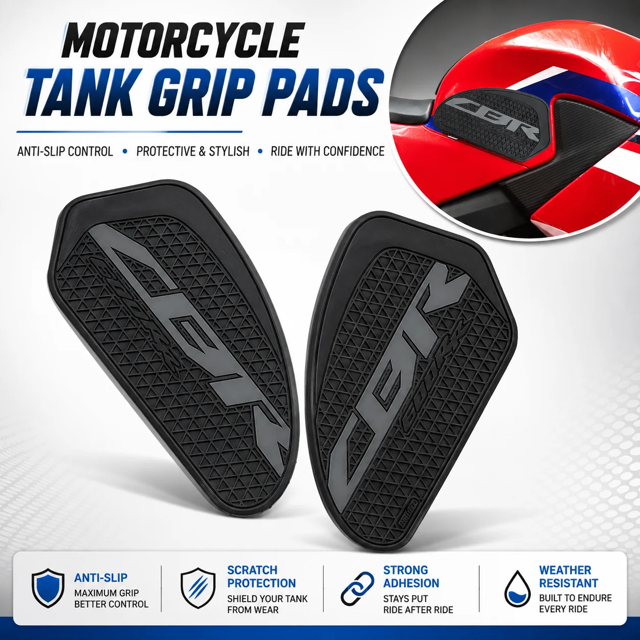 

For Honda CBR 600RR 2013-2017 motorcycle modification side fuel tank pad knee pad anti slip grip sticker decoration