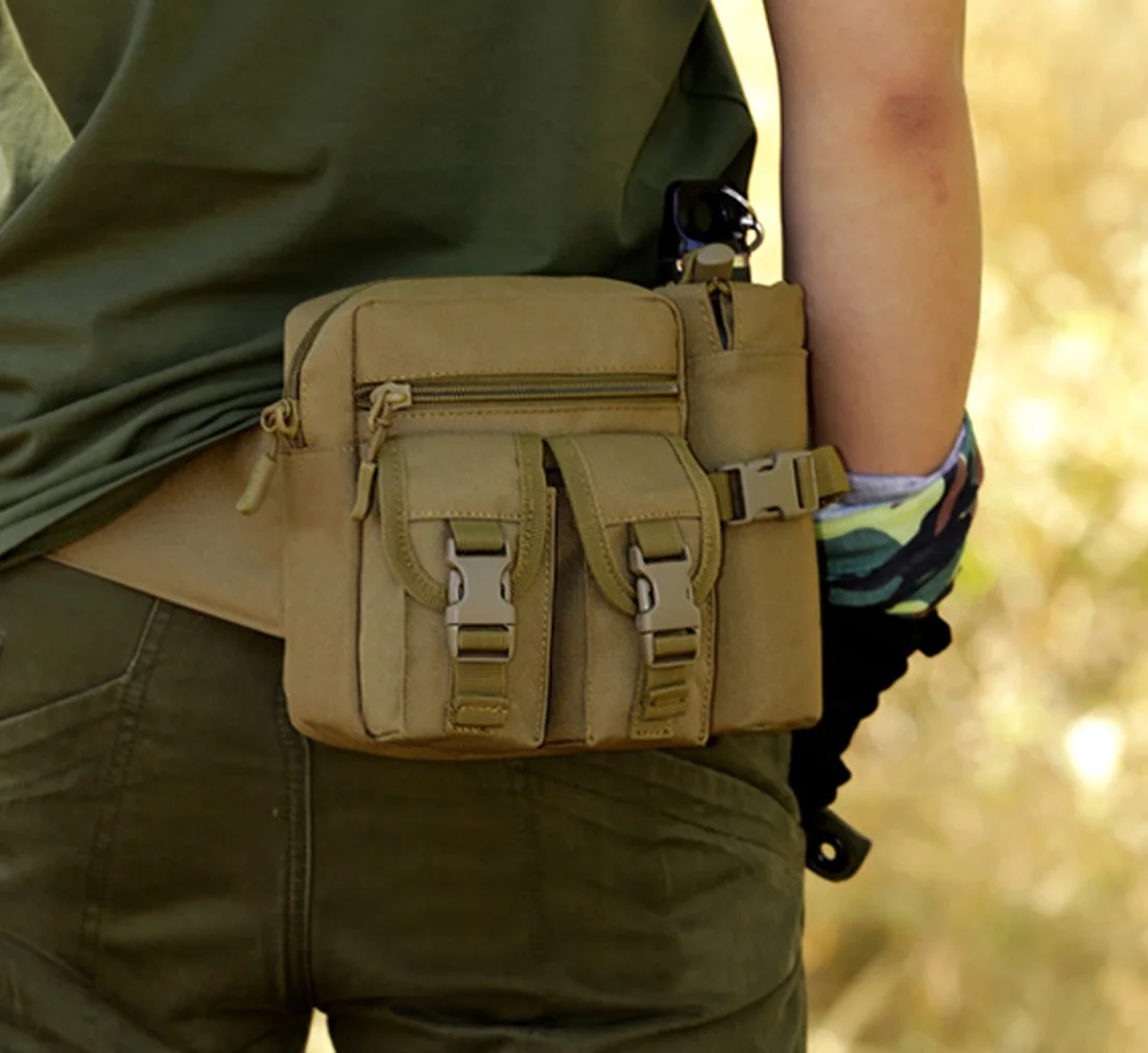 Männer Taille Fanny Pack Taschen Taktische Militärische Camping Reise Wandern Wasser Flasche Klettern Outdoor Sport Klettern Bum Hüfte Gürtel Tasche – Detail 32