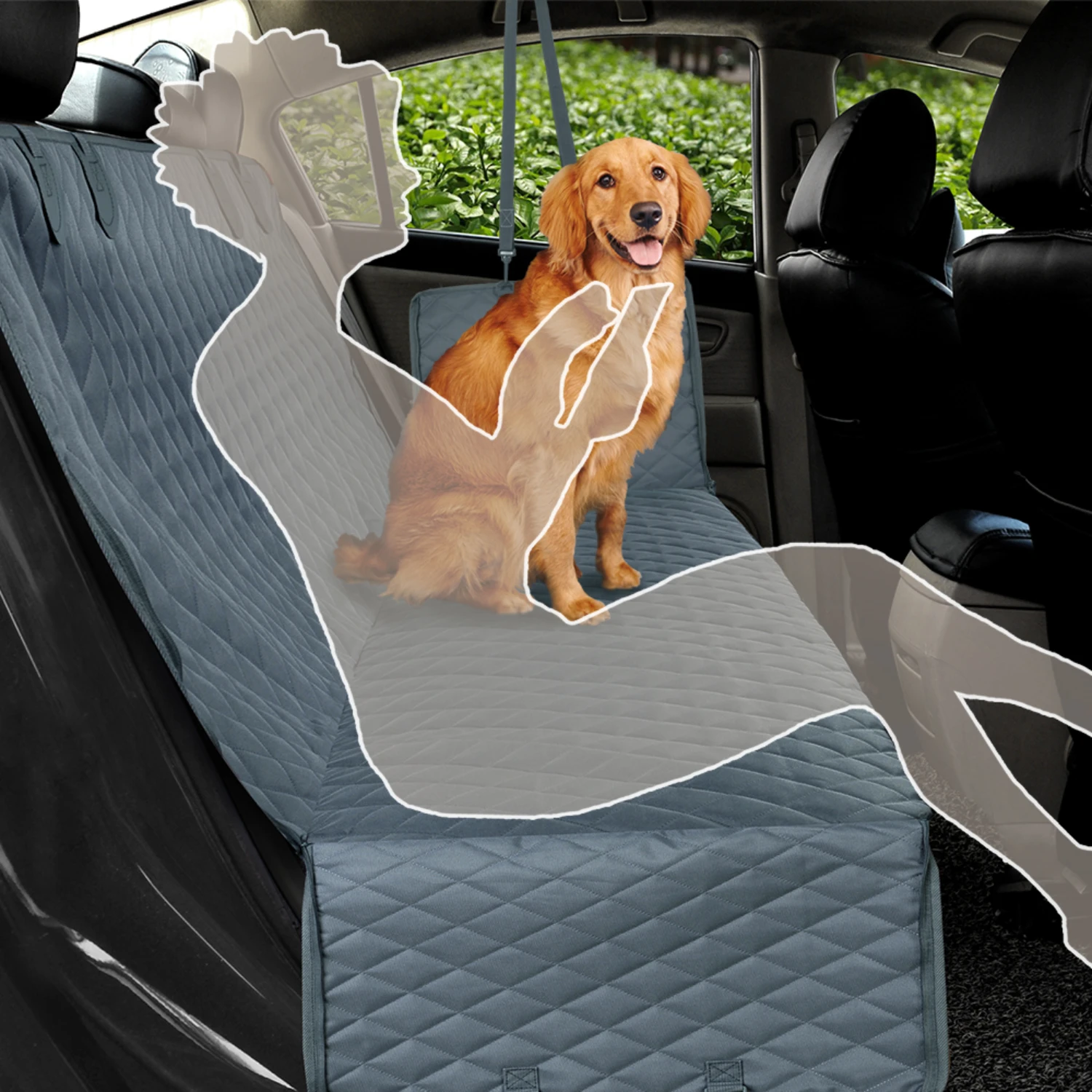 The stylish and comfortable pet car seat guarantees a secure and cozy ride for your furry friend. With adjustable straps and sid